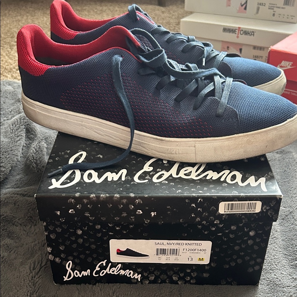 Sam Edelman Blue and Red Men's Saul Sneakers